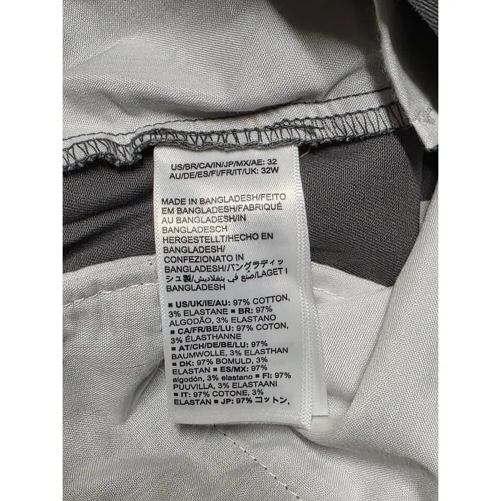 Amazon Essentials Mens Shorts Size 32 Charcoal Chino Flat Front Stretch NWT - Picture 5 of 6